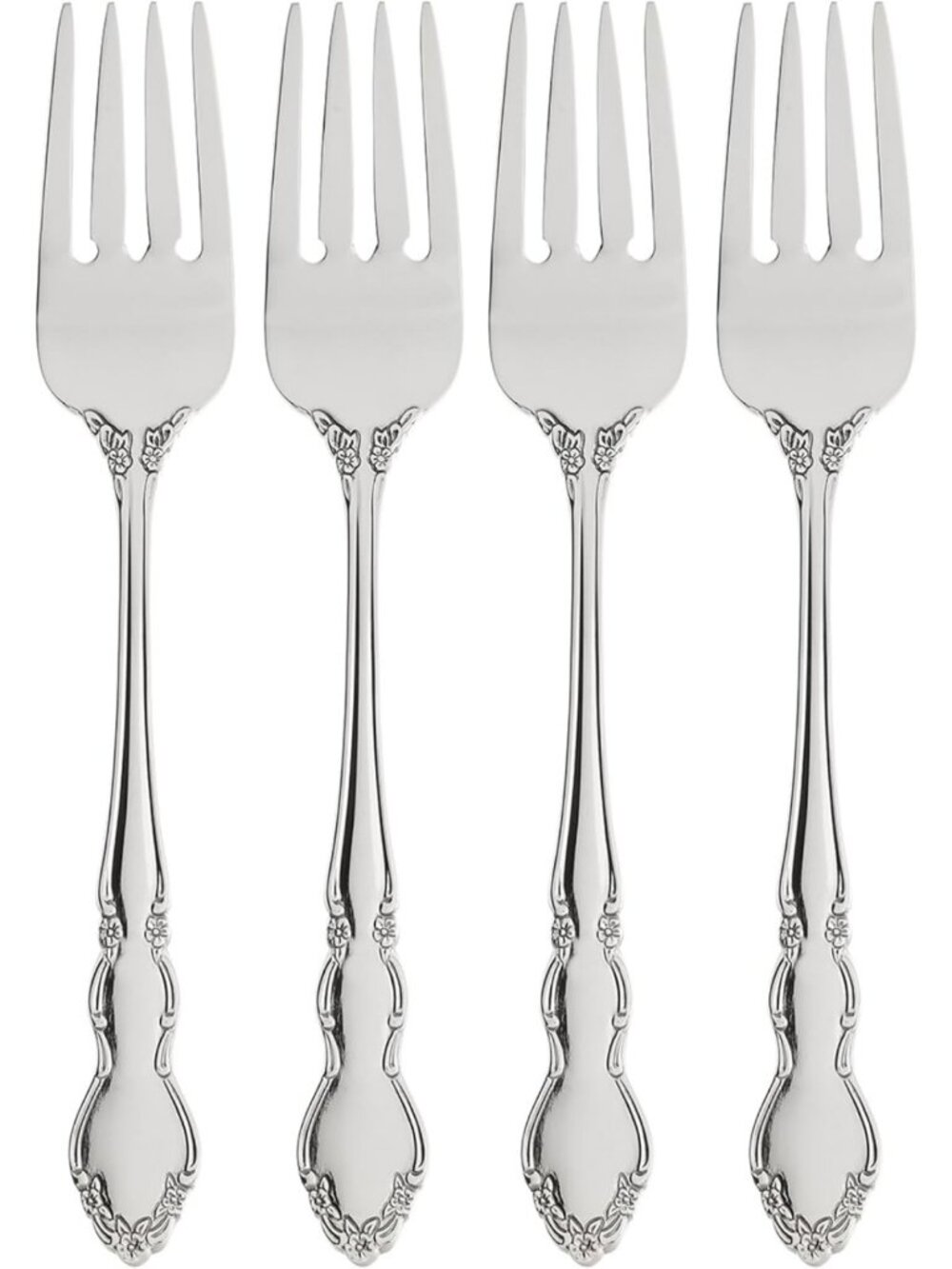 Elegant Stainless Steel Salad Forks Set of 4 | 18/10 Flatware, Dishwasher Safe